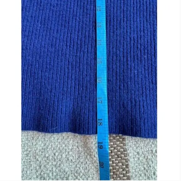 PROENZA SCHOULER | Cashmere & Wool Ribbed Knit Sweater with Side Ties in Cobalt - Picture 8 of 10